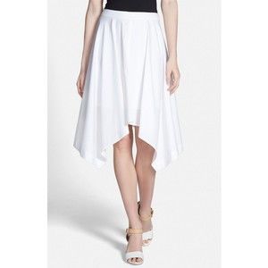 Rebecca Minkoff Jackie Asymmetrical A-Line Skirt in Chalk